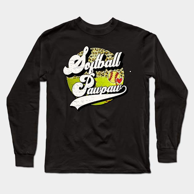 Softball Pawpaw Vintage Leopard Softball Family Matching Long Sleeve T-Shirt by Wonder man 